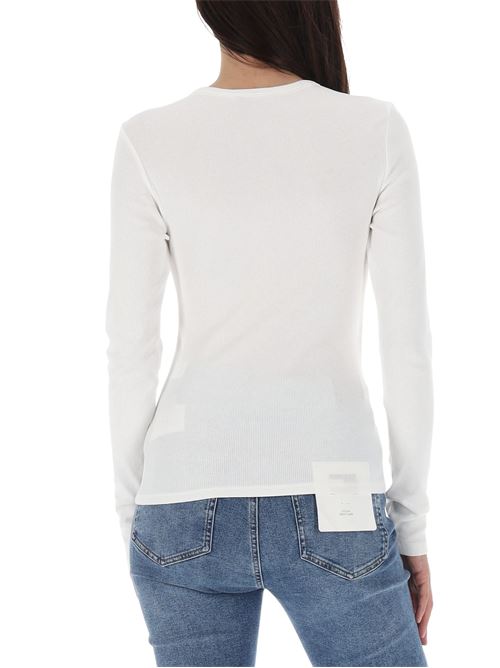 T-shirt bianco sporco in cotone Tommy Jeans | DW0DW17387YBL